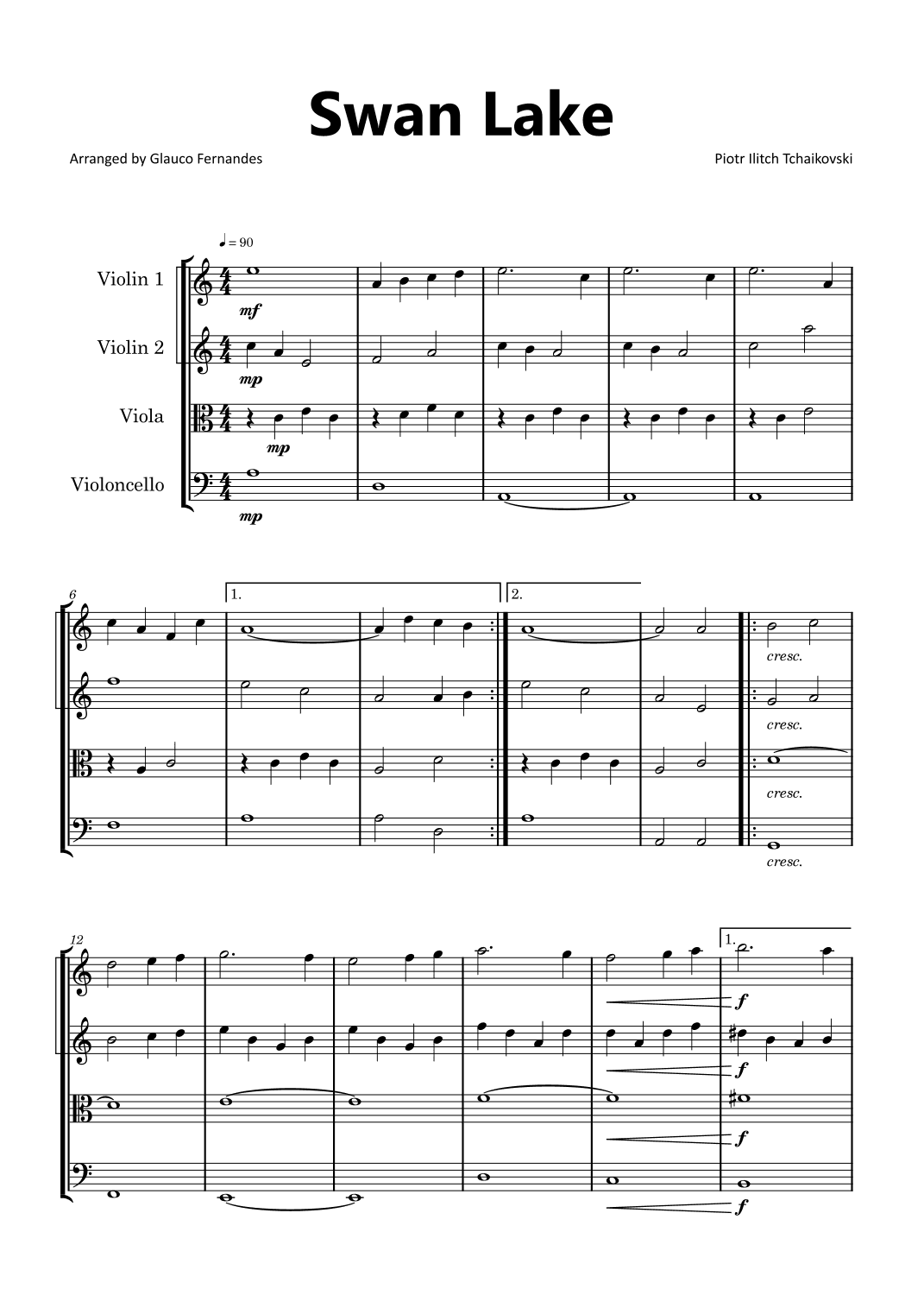 Swan Lake (arr. Glauco Fernandes)