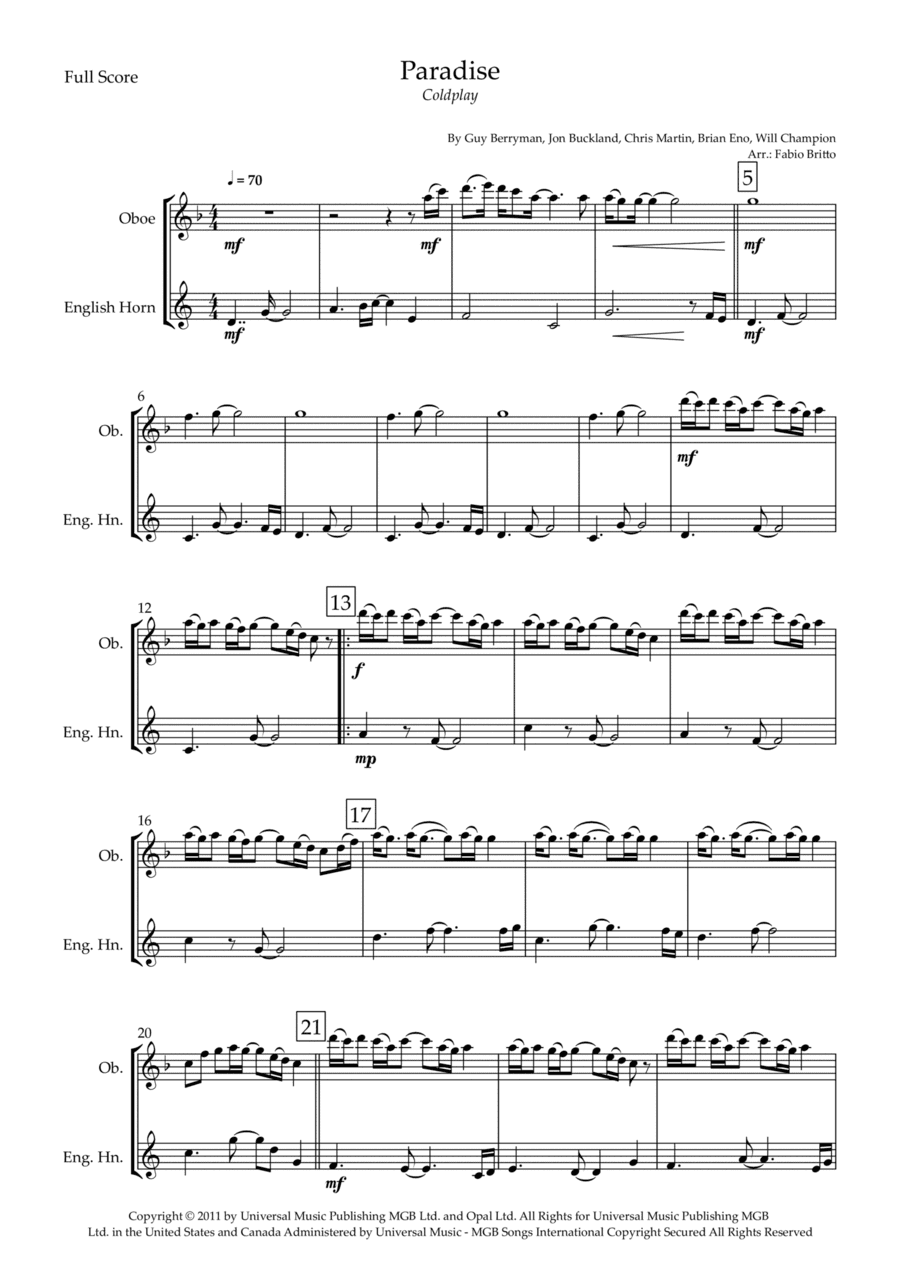 Paradise (arr. Fabio Britto)