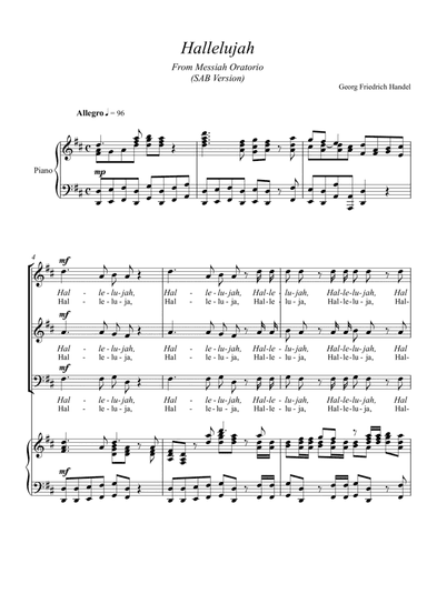 Georg Friedrich Handel - Hallelujah Chorus (SAB Version) (arr. André Laitano)