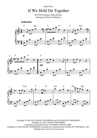 If We Hold On Together (arr. Kaiserin Rebecca)