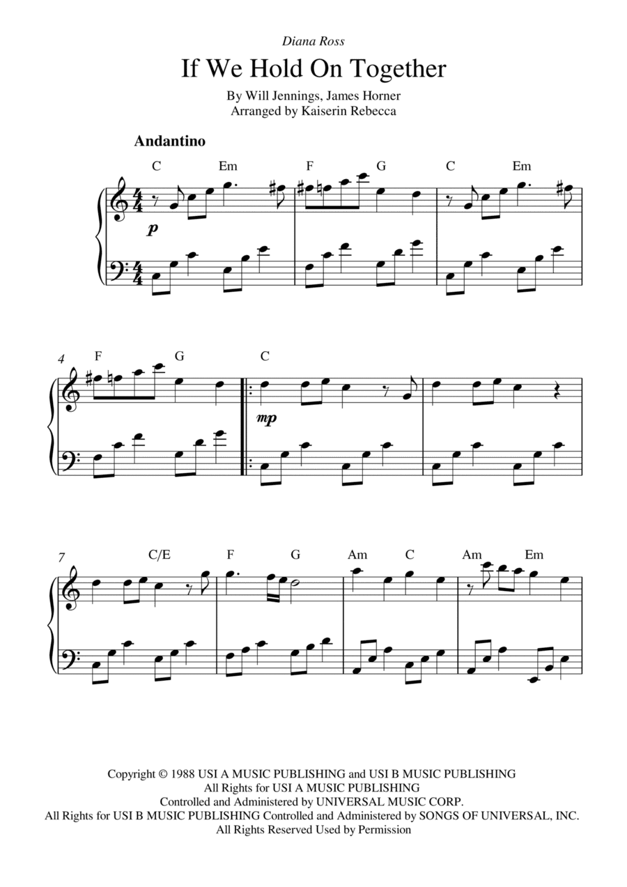 If We Hold On Together (arr. Kaiserin Rebecca)