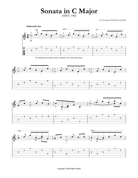 Sonata in C Major (HWV 598) (arr. Mark Phillips)