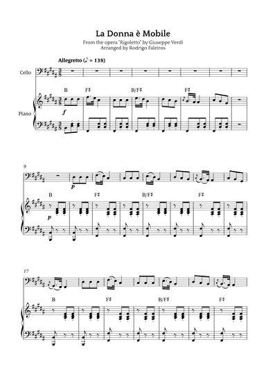 La Donna è Mobile (arr. Rodrigo Faleiros)