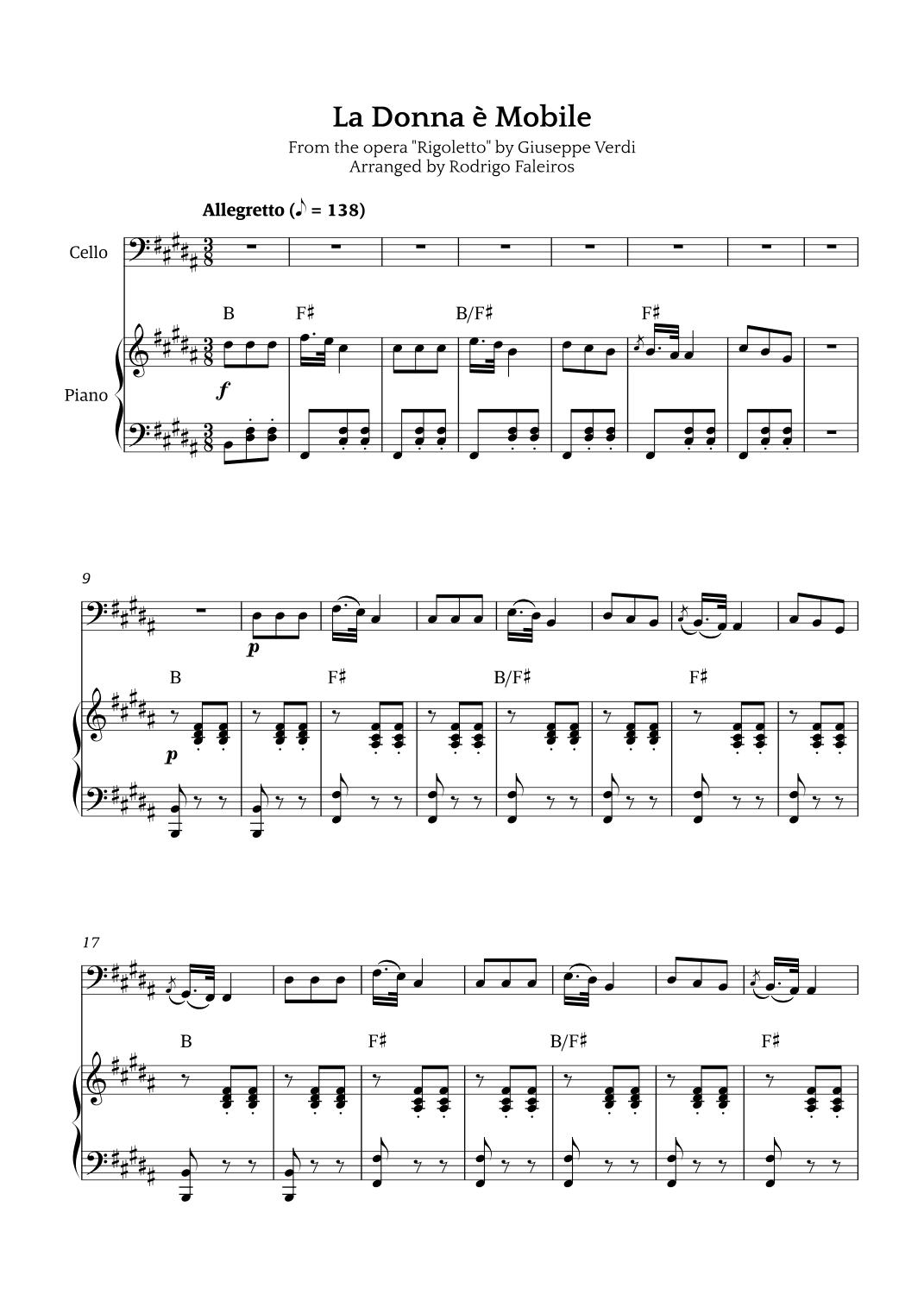 La Donna è Mobile (arr. Rodrigo Faleiros)
