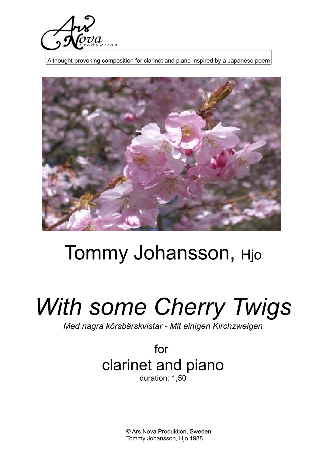 With Some Cherry Twigs -clarinet&piano