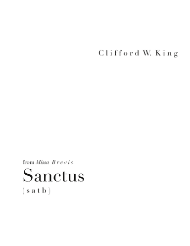 Sanctus (from "Missa Brevis") ( s a t b )
