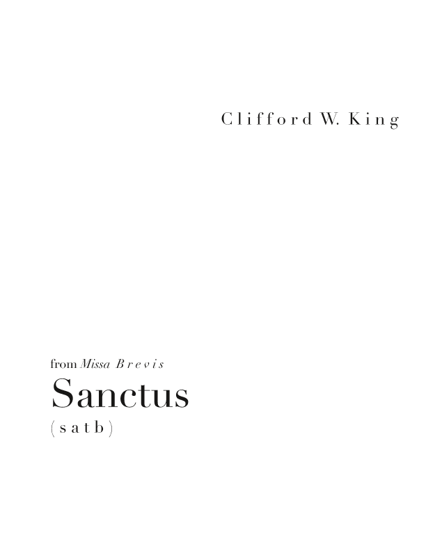 Sanctus (from "Missa Brevis") ( s a t b )