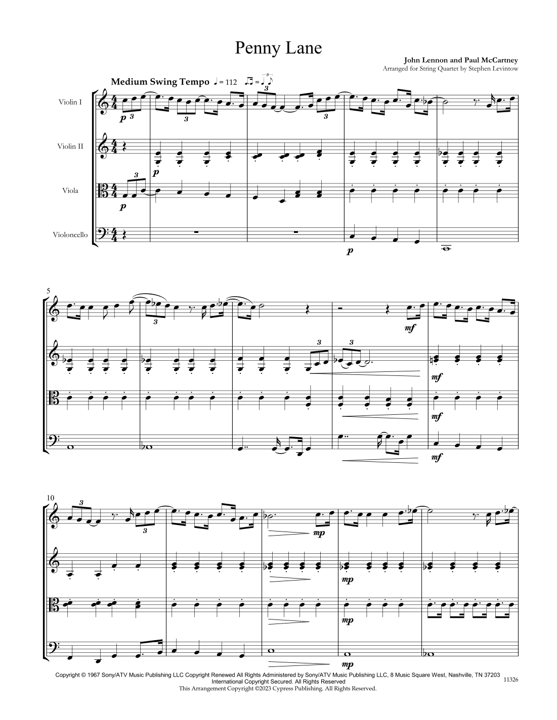 Penny Lane (arr. Stephen Levintow)