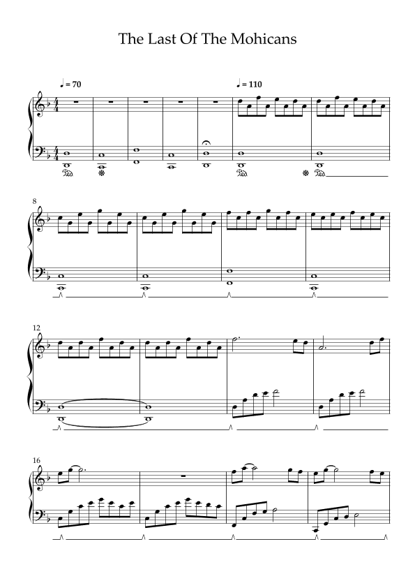 Last Of The Mohicans (main Theme) (arr. Lubos Zeman)