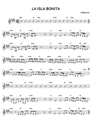 La Isla Bonita (arr. Fake book Guy)