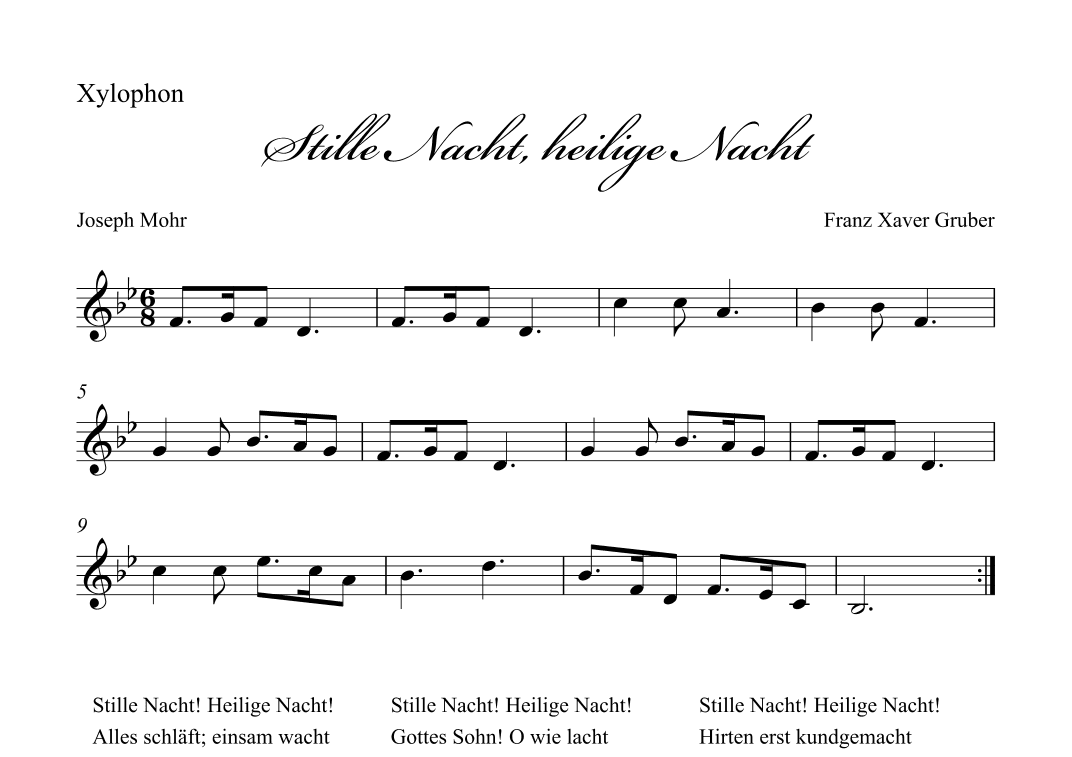 Stille Nacht (Holy Night) - Xylophon (arr. Albrecht Kuch-Weidenbrück)