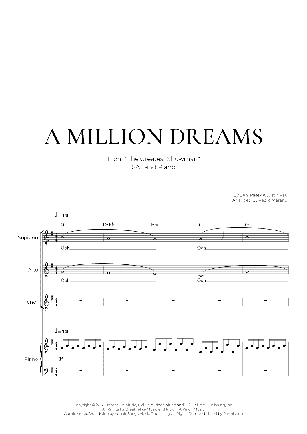 A Million Dreams (arr. Pedro Merendi)