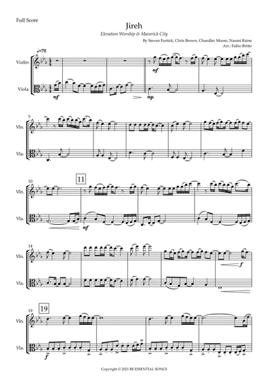 Jireh (arr. Fabio Britto)