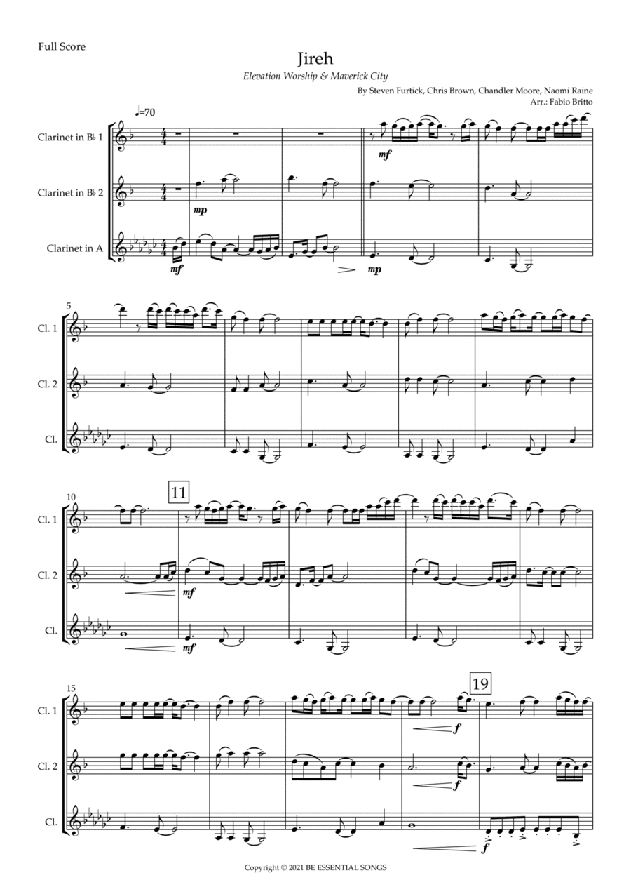 Jireh (arr. Fabio Britto)