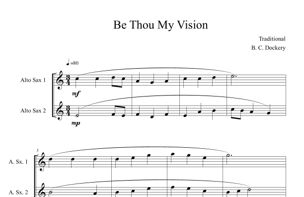 Be Thou My Vision (Alto Sax Duet) (arr. B. C. Dockery)
