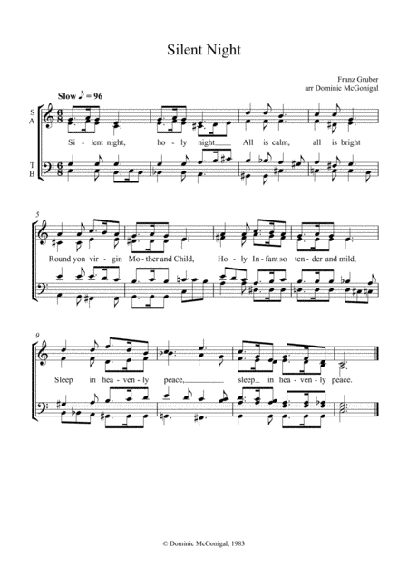 Silent Night (SATB) (arr. Dominic McGonigal)