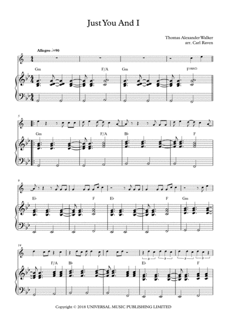 Just You And I (arr. Carl Raven)