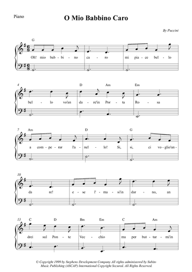 O Mio Babbino Caro (arr. Wesley S. SIlva)