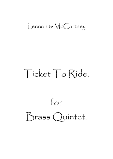 Ticket To Ride (arr. Spencer Bundy)