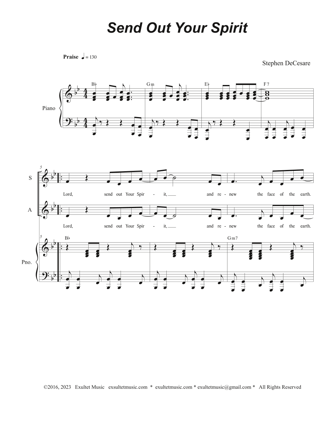 Send Out Your Spirit (Vocal Trio - (SAB)