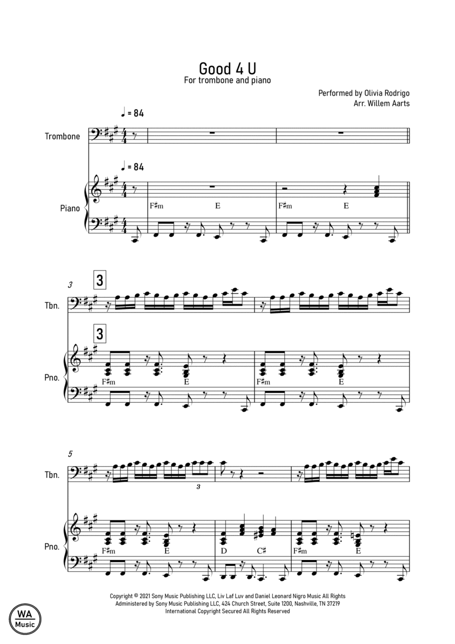 Good 4 U (arr. Willem Aarts)