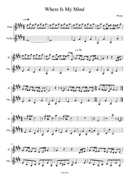 Where Is My Mind? (arr. Nia Squirrell, Vittari Duo)