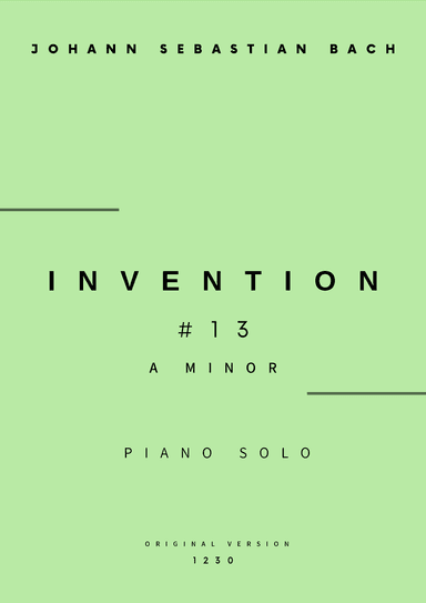 Invention No.13 in A Minor - Piano Solo (Original Version) (arr. César Madeira)