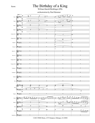Birthday of a King - Solo voice with SATB Chorus & Orchestra (arr. Paul Hemmer)