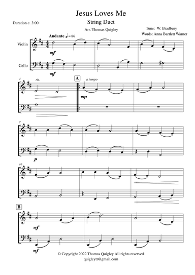 Jesus Loves Me (arr. Thomas Quigley)