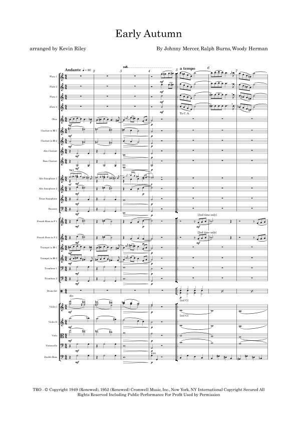 Early Autumn (arr. Kevin Riley)