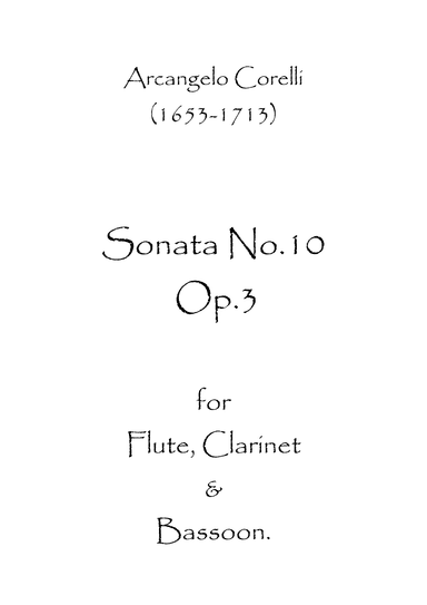 Sonata No.10 Op.3 (arr. Spence Bundy)