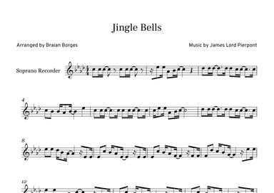 Jingle Bells in Ab major, For Soprano Recorder (arr. Braian Borges)