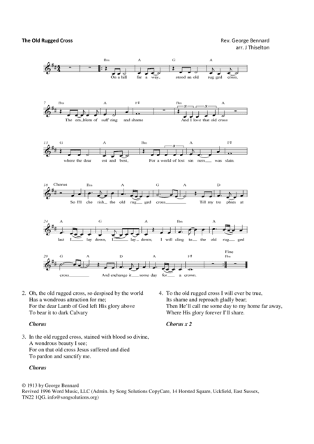 The Old Rugged Cross (arr. Martin Thiselton)