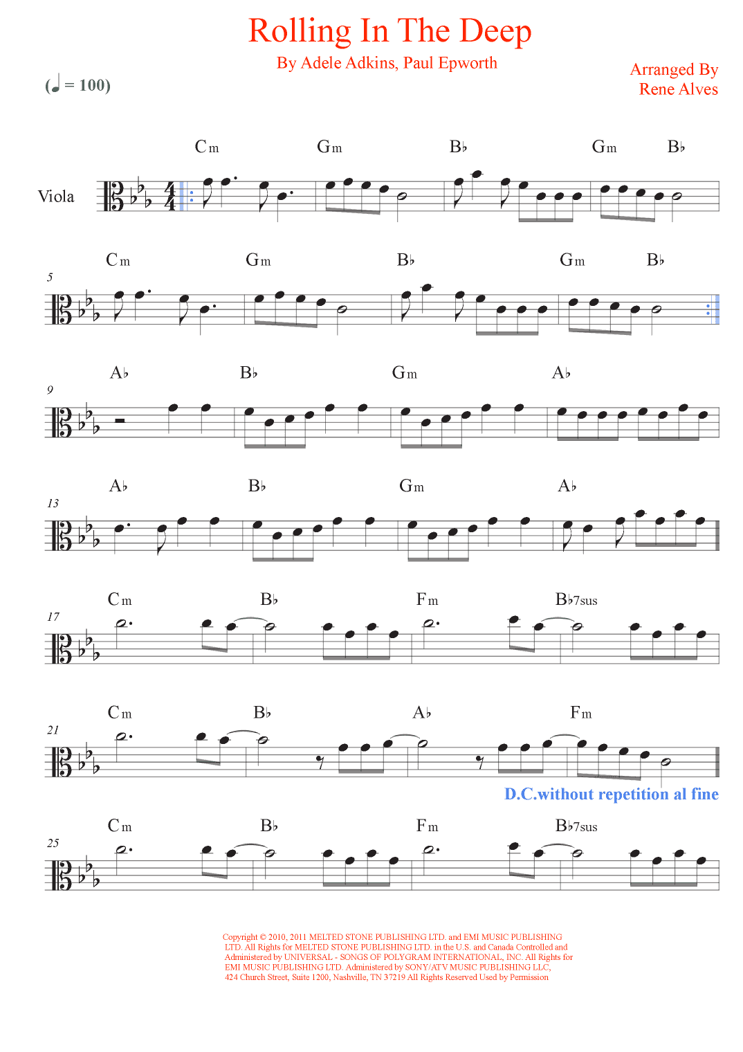 Rolling In The Deep (arr. Rene Alves)