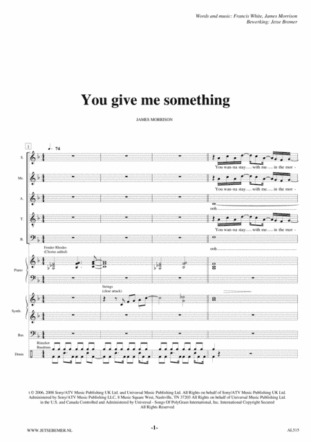 You Give Me Something (arr. Jetse Bremer)