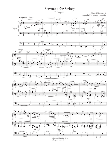 Elgar: Serenade for Strings - 2. Larghetto for Organ Solo (arr. Ingunn Ligaarden)