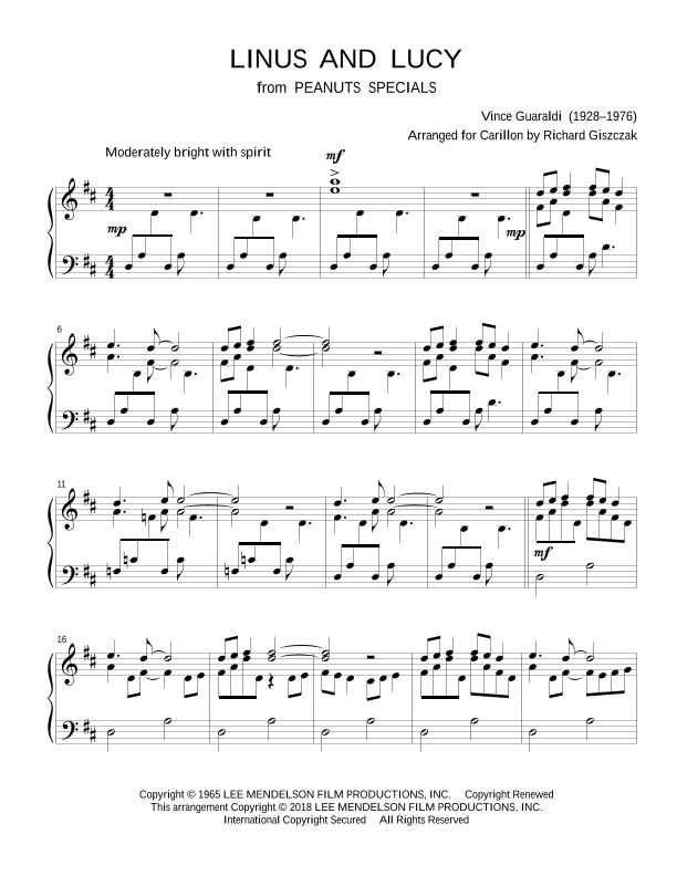 Linus And Lucy (arr. Richard Giszczak)