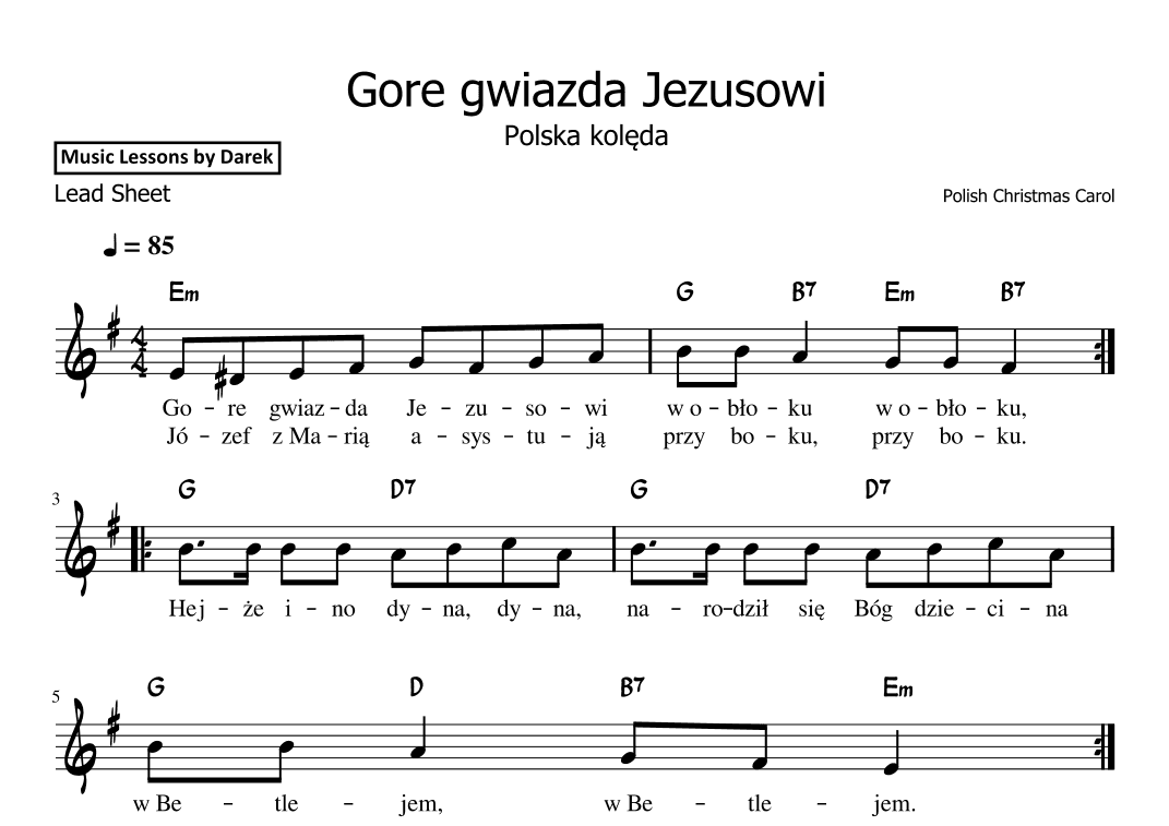 Gore gwiazda Jezusowi (Polish Christmas Carol) [Lead Sheet] (arr. Darek)