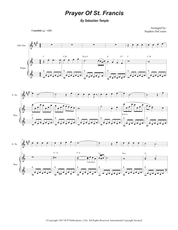 Make Me A Channel Of Your Peace (prayer Of St. Francis) (arr. Stephen DeCesare)