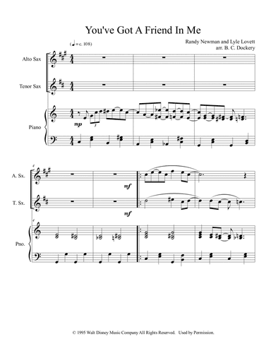 You've Got A Friend In Me (arr. B. C. Dockery)