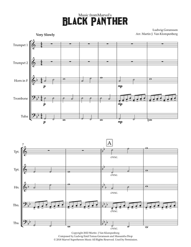 Black Panther (arr. Martin J. Van Klompenberg)