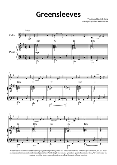 Greensleeves (arr. Glauco Fernandes)