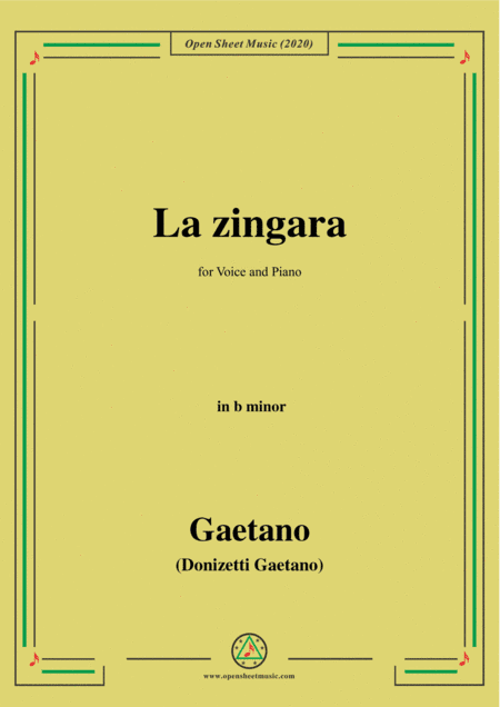 Donizetti-La Zingara,in b minor,for Voice and Piano (arr. MSM)