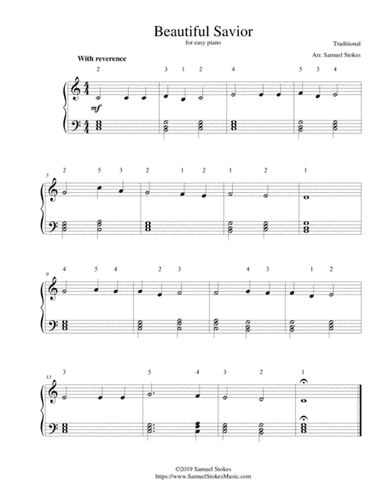 Beautiful Savior (Crusader's Hymn) - for easy piano (arr. Samuel Stokes)