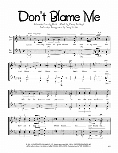 Don't Blame Me (arr. Larry Wright)