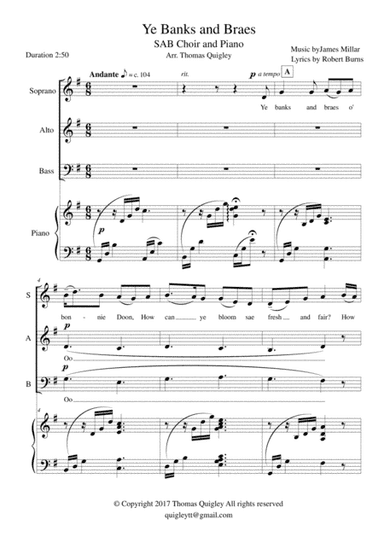 Ye Banks and Braes (arr. Thomas Quigley)