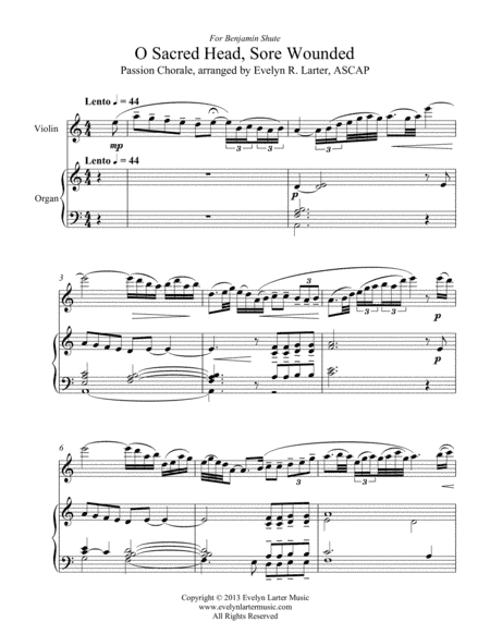 O Sacred Head, Sore Wounded (arr. Evelyn Larter Music)
