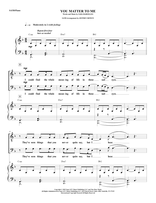 You Matter To Me (arr. Jeffrey Bowen)