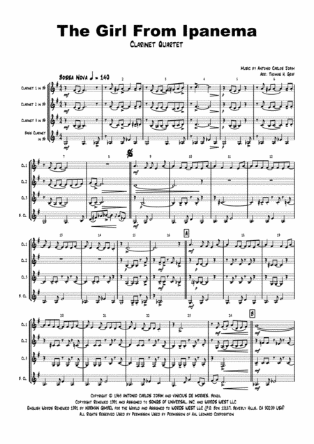 The Girl From Ipanema (Garota De Ipanema) (arr. Thomas H. Graf)