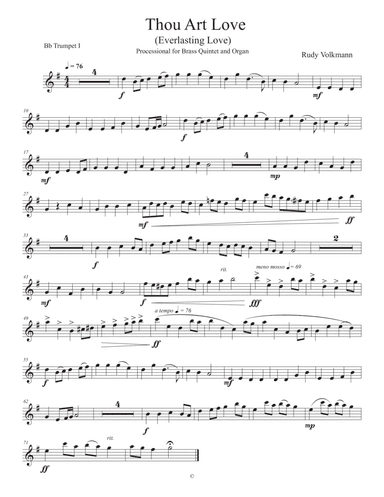 Thou Art Love; processional for Brass Quintet and Organ